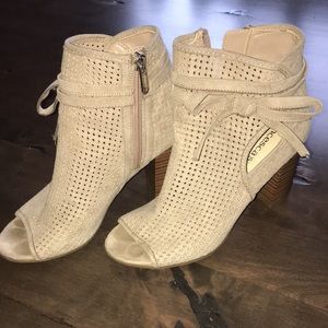 Peep toe booties